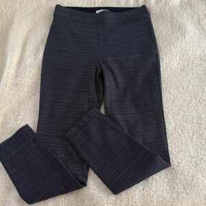 Max Studio Navy and White Patterned Pants Size S